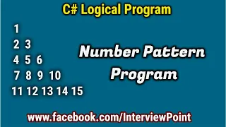 Number Pattern Program in C Program to print number pattern