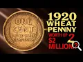 1920 One Cent Wheat Penny - United States Coin Worth Up to 2 Million