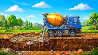 TRUK MOLEN PENGADUK BETON MENGECOR PONDASI AIR MANCUR | GO KIDS INDONESIA