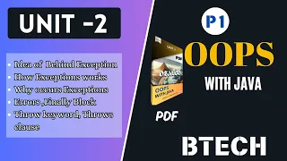 oops with java Unit 2 Part 1 Exception Handling Basics AKTU BTech object oriented Programming