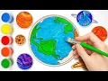 Drawing and Coloring Earth Planets Fun Space Art for Kids