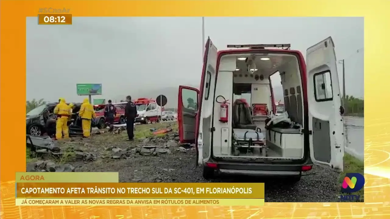 Capotamento na SC-401 afeta trânsito nesta segunda-feira em Florianópolis