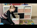 ECDYQXVU 13x13 Inch Cube Storage Bins with Reinforced Bottom Cardboard Sturdy and perfect for toys