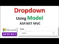 How to Create a Dropdown List using Model in ASP NET C C