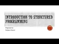 Introduction to structured programming