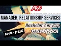 with ADP Manager Relationship Services 80K - 163K APPLY TODAY Bachelor s or Exp