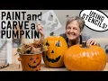 Easily Paint and Carve a Pumpkin Using Stencils Jack O Lantern Faces DIY Halloween Decor