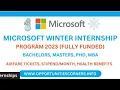 Microsoft Winter Internship 2023 Fully Funded