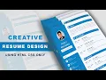 How to Create Resume Website using HTML and CSS Resume CV design in HTML CSS