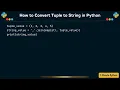 How to Convert Tuple to String in Python