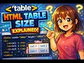 HTML Table Size Explained Easy English Tutorial for Beginners Resize Tables with CSS