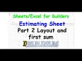Sheets Excel for Builders - Estimating Sheet