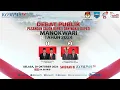 Download Lagu LIVE - Debat Publik Pertama Calon Bupati dan Wakil Bupati Manokwari 2024