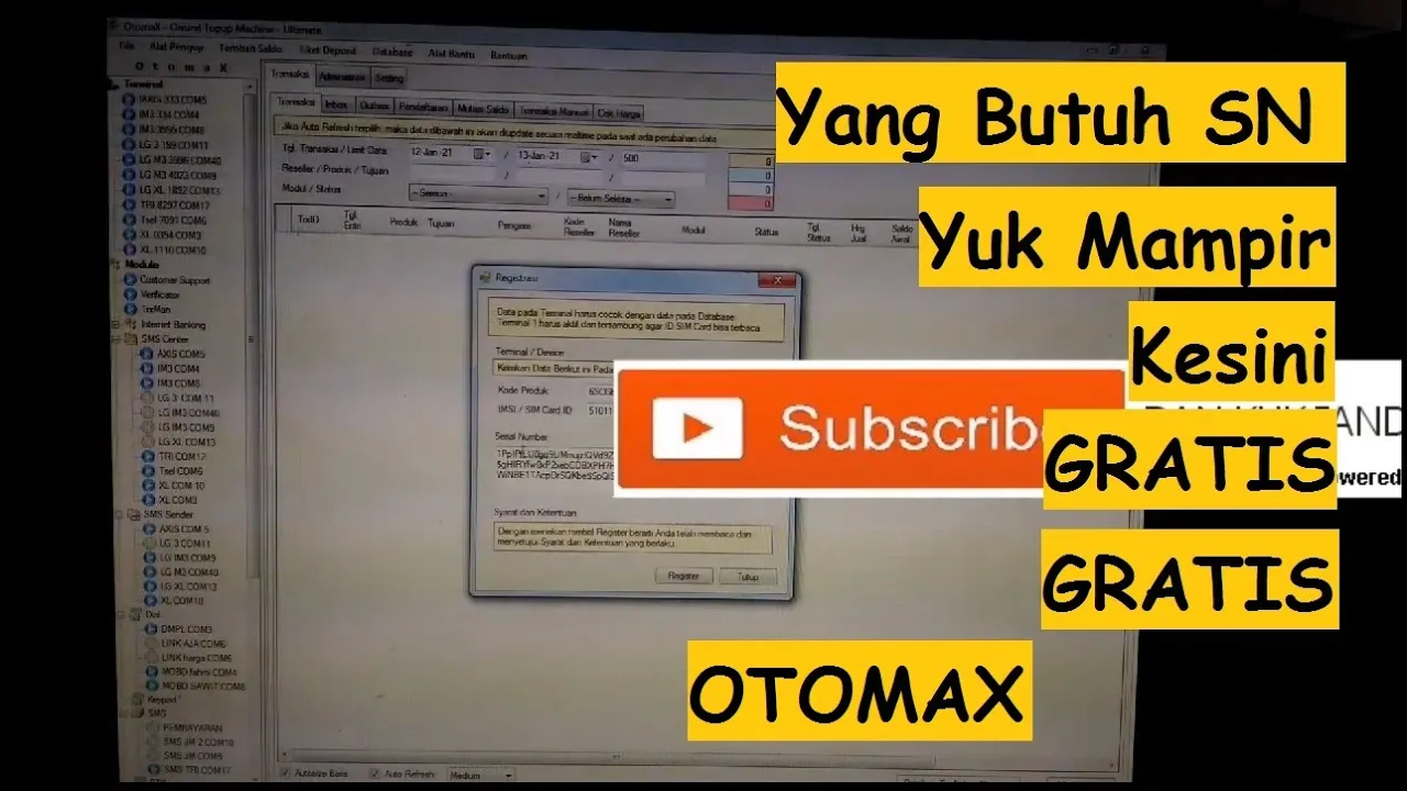 SOFTWARE SERVER PULSA GRATIS ( otomaX )