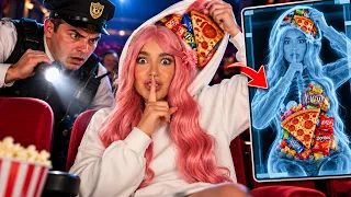 Intenté METER COMIDA al CINE de FORMAS IMPOSIBLES 🍿 ¿Me ATRAPARON? 👀