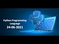 Python Online Training Session 24-06-2021