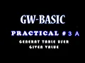 PRACTICAL 3 A GENERATE TABLE USER GIVEN VALUE