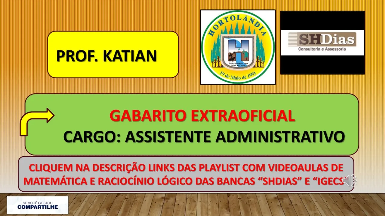 SHDIAS - Assistente Administrativo  - Prova aplicada no periodo da manhã - Prefeitura de Hortolândia