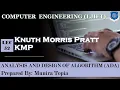 Lec-52 - Knuth Morris Pratt String Matching Analysis and Design of Algorithm Computer Engineering