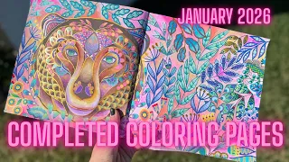 January 2026 Completed Adult Coloring Pages