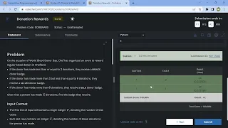 CodeChef START95 - Donation Rewards Problem Solution 21st June 2023
