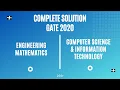 GATE 2020 Computer Science Information Technology Engineering Mathematics Complete Solution
