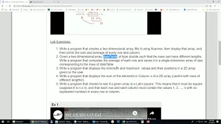 391 cs120-101 2-D Arrays Week 10 Ex 2