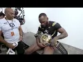 Leon Edwards talks to his mom after his win over Kamaru Usman