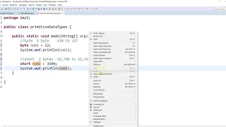 JAVA SHORTS 2 Primitive Data Types Integer Data Types