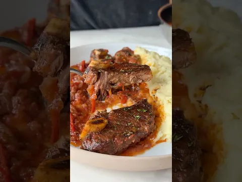 ASADO AL VINO TINTO CON PURÉ CREMOSO #shorts