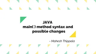 Java main method syntax and the possible changes