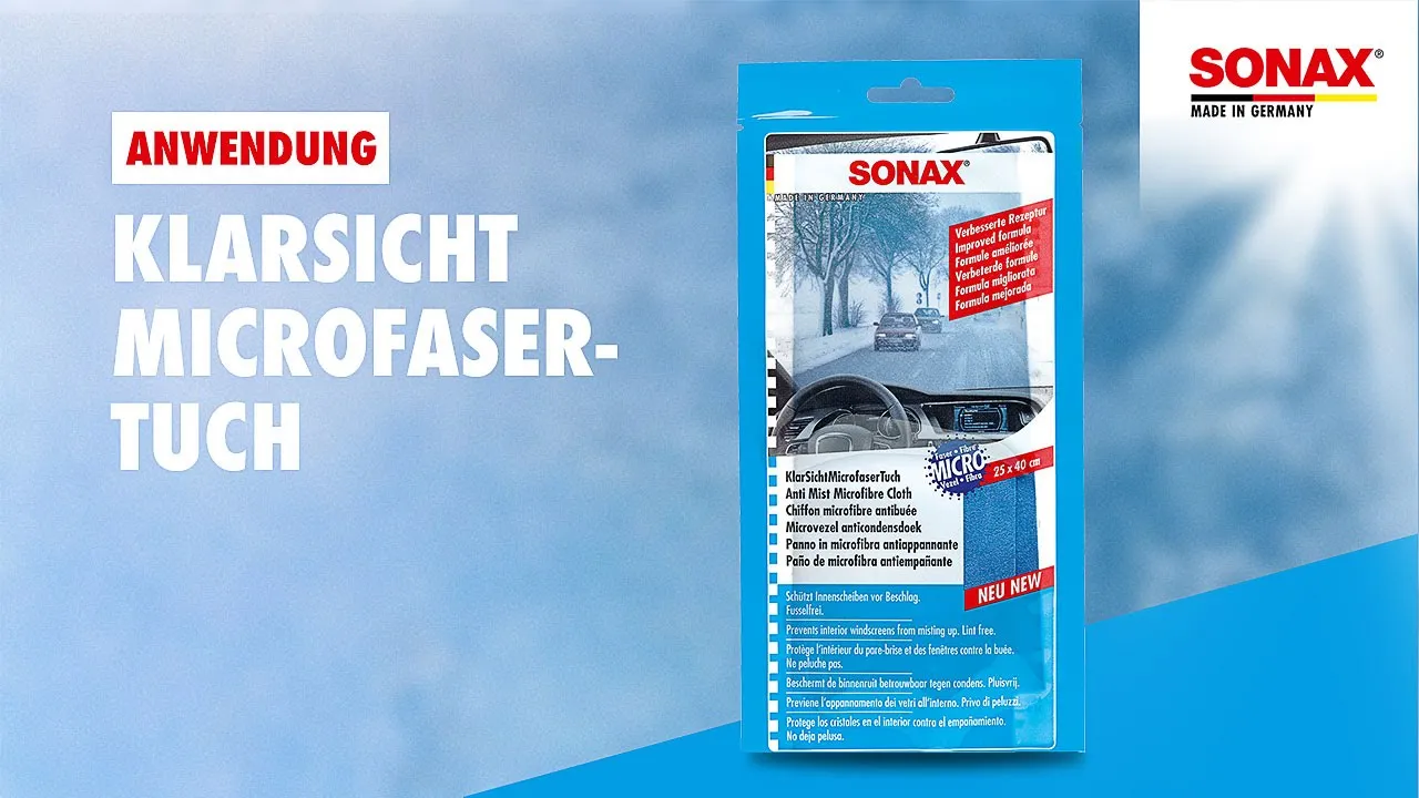 Anwendung SONAX KlarSichtMicrofaserTuch
