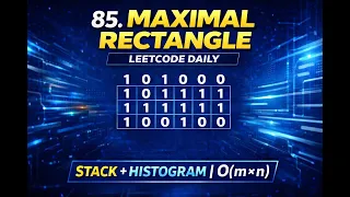 LeetCode Daily Challenge Maximal Rectangle 85 Histogram Stack Explained