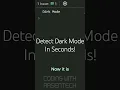 Detect Dark Mode in JavaScript in Seconds