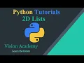 Python Tutorial - 2 Dimensional