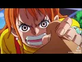 Nami beats up Luffy after the Onigashima and Cages him up