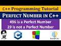 Perfect Number Program in C