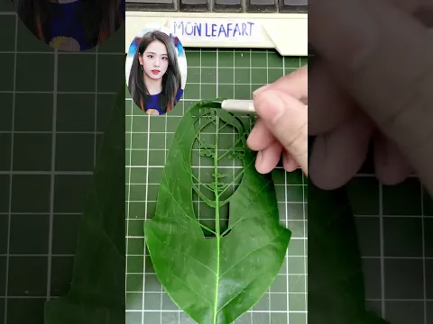 JISOO carving on a leaf #jisoo #shorts #monleafart