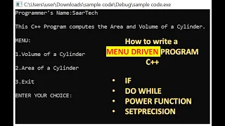 How to write a MENU DRIVEN program in c