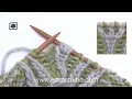 How to increase 4 stitches in 1 stitch and yarn over with 2-colour in English Rib