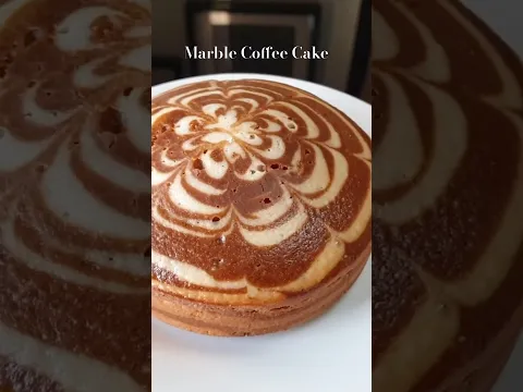 Eggless Marble Coffee Cake | Soft, Spongy & Moist | No Oven, No Cocoa