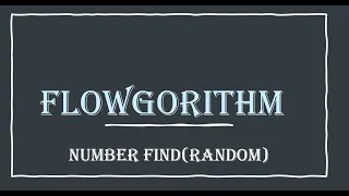 Flowgorithm - Number Find Random