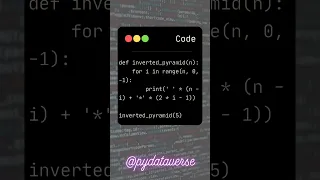 Inverted pyramid pattern printing in python