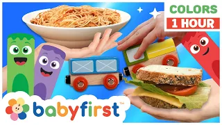 Toddler Learning COLOR CREW MAGIC Food Vehicles for Babies 1 Hour BabyFirst TV