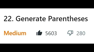 LeetCode 22 - Generate Parentheses