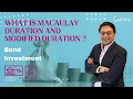 What is Duration Macaulay Duration Modified Duration calculations
