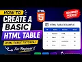 How to Create a Basic HTML Table HTML Table Tutorial for Beginners