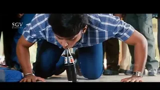 darshan wins pepsi drinking challenge in college kitty kannada movie scene