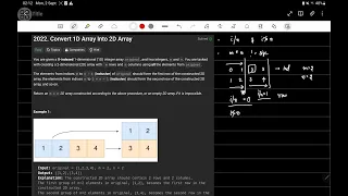 Leetcode 2022 Convert 1D Array Into 2D Array Arrays Math C