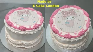 how to make a my melody cake with fresh cream